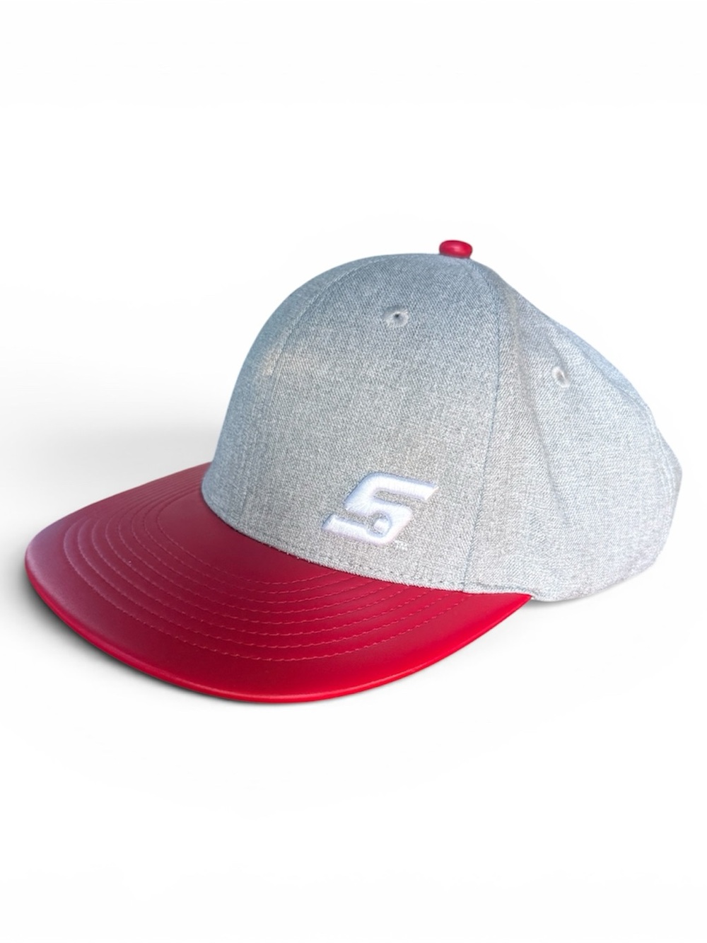 Snap-on Racing Snapback Hat Gray Red Licensed Flat Brim Cap